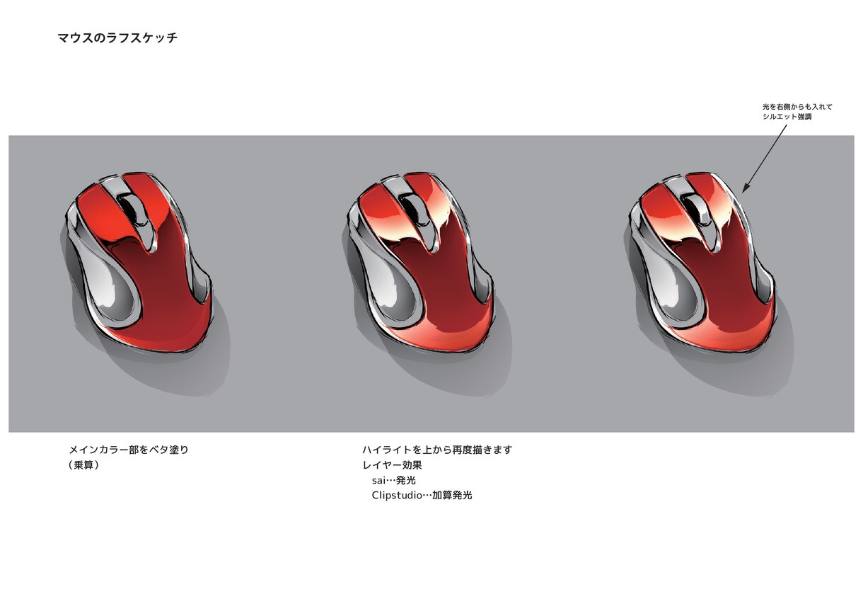 スケッチの描き方のコツを解説致します ラフスケッチ～レンダリングまで イメージ4