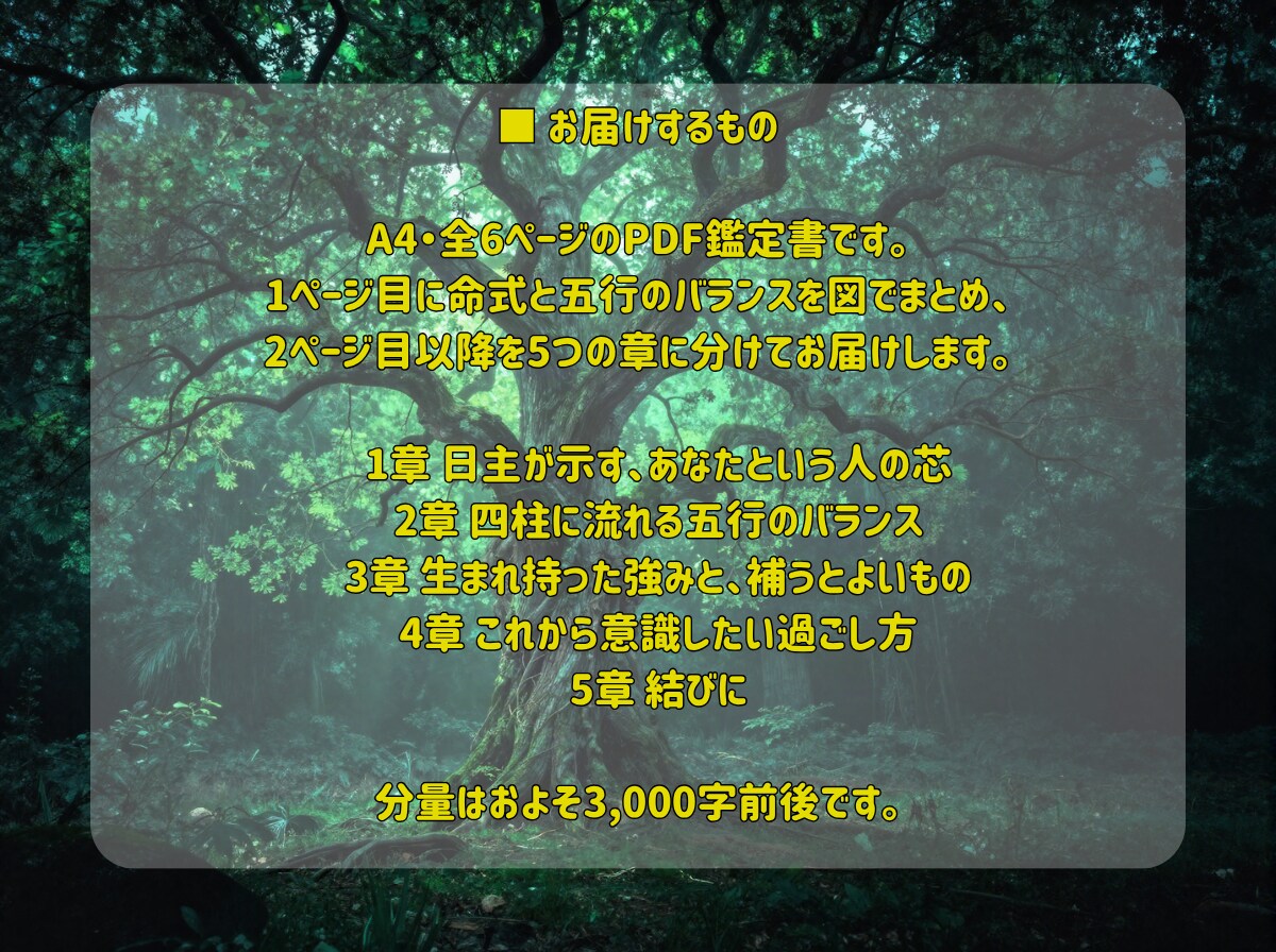 向いている仕事と生まれ持った強みを読み解きます 生年月日とお悩みから、AIが3000字の鑑定書を24時間で イメージ3