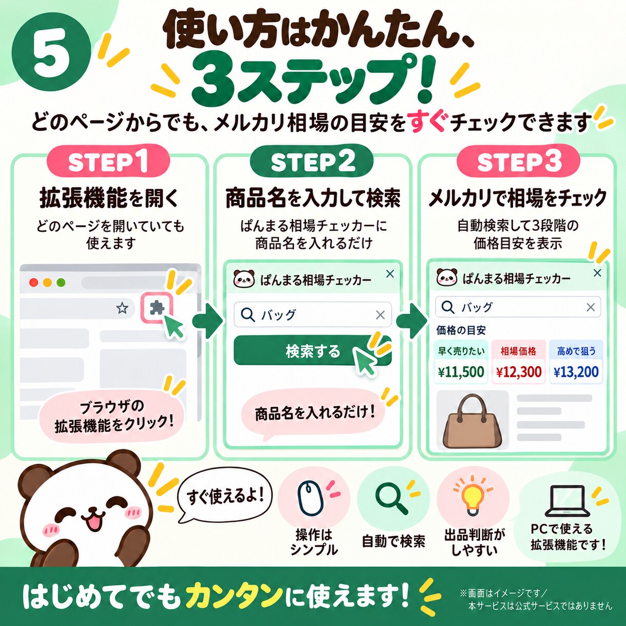 メルカリの売却済み相場を簡単チェックします Chrome拡張で3段階の価格目安をサッと確認 イメージ5