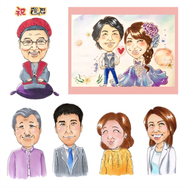 心を込めてかわいい似顔絵描きます 名刺、ブログ、SNSアイコン、結婚式のウェルカムボードにも！ イメージ2