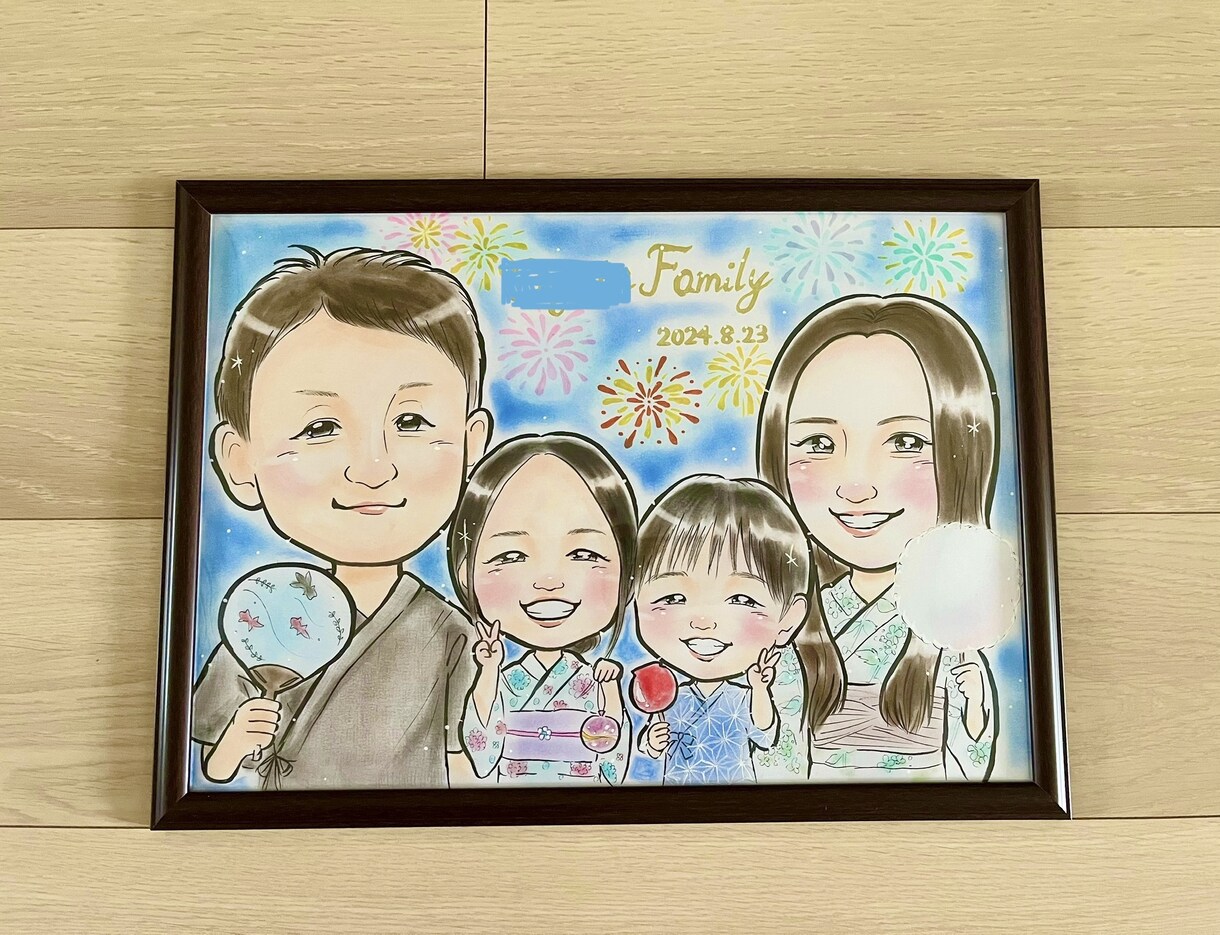 大きいサイズ専用！かわいい手描きの似顔絵描きます そっくり！あたたか♪笑顔あふれる記念の日に♪ イメージ1