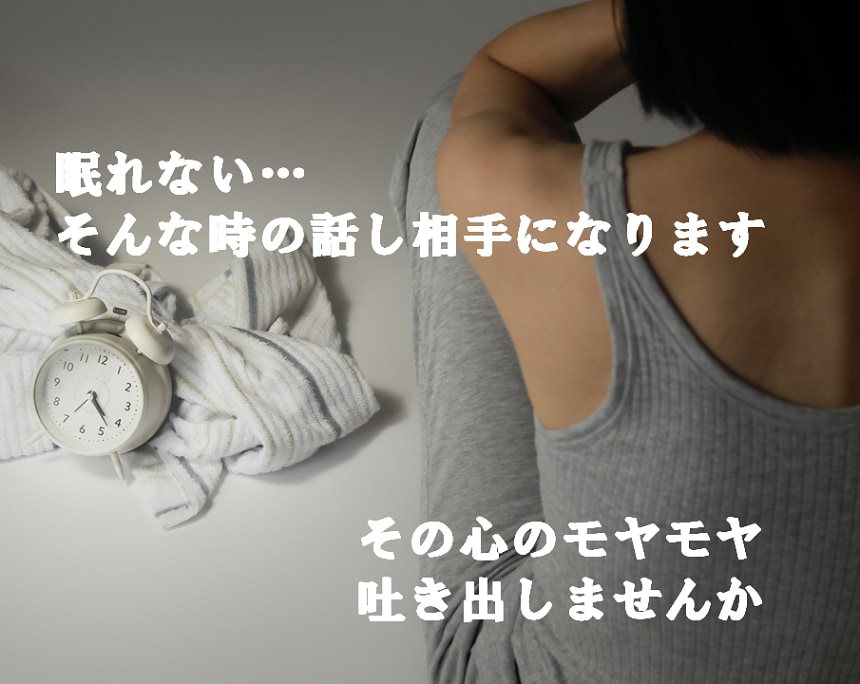 眠れない...そんな時の話し相手になります その心のモヤモヤ、吐き出しませんか イメージ1