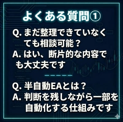 裁量手法を半自動EA・補助ツール化します 完全自動に不安がある方へ。判断を残して使える実用ツールを構築 イメージ7