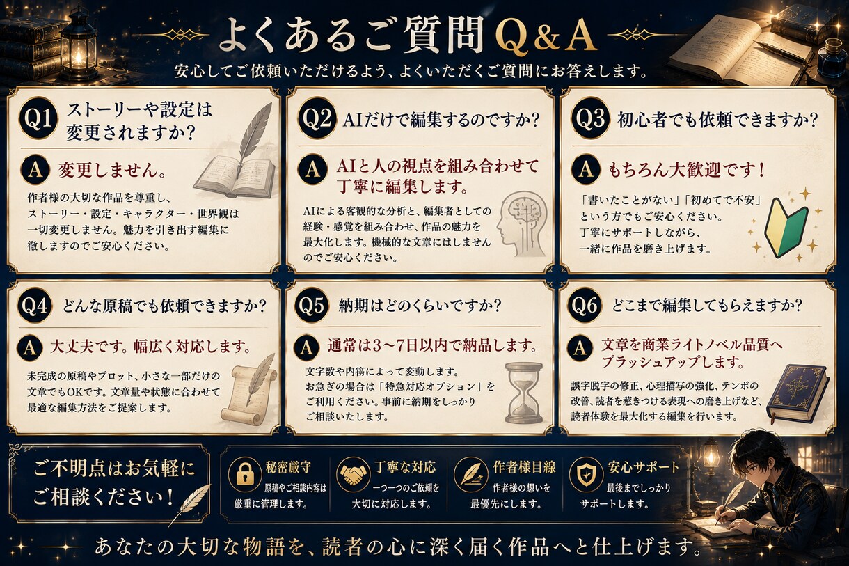 小説を商業品質へブラッシュアップします 作者らしさを残し、読者体験を最大化 イメージ9