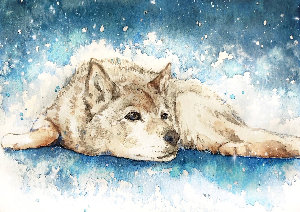 透明水彩で動物、ペットのイラストを手描きします 手描きの水彩画のイラスト原画を、ご自宅やプレゼント用に イメージ2