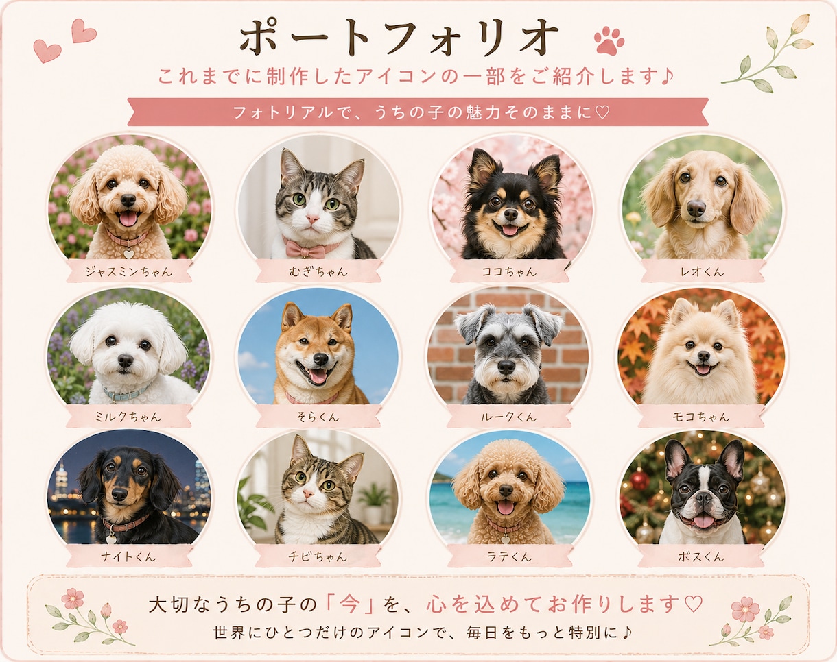 うちの子　写真からフォトリアル　アイコン制作します お気に入りの写真3枚で、世界にひとつのアイコンに♪ イメージ6