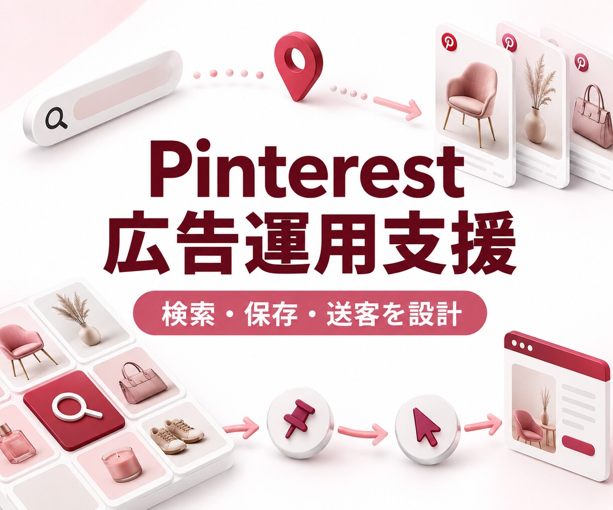 Pinterest広告を設計・運用・改善します 検索・保存からサイト送客まで1か月伴走 イメージ2