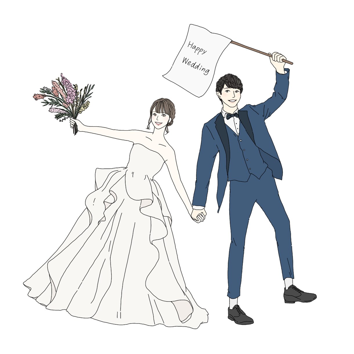 結婚式用のイラストやご家族とのイラストを作成します 思い出を形に残したい方へ、似顔絵イラストを作成いたします！ イメージ1