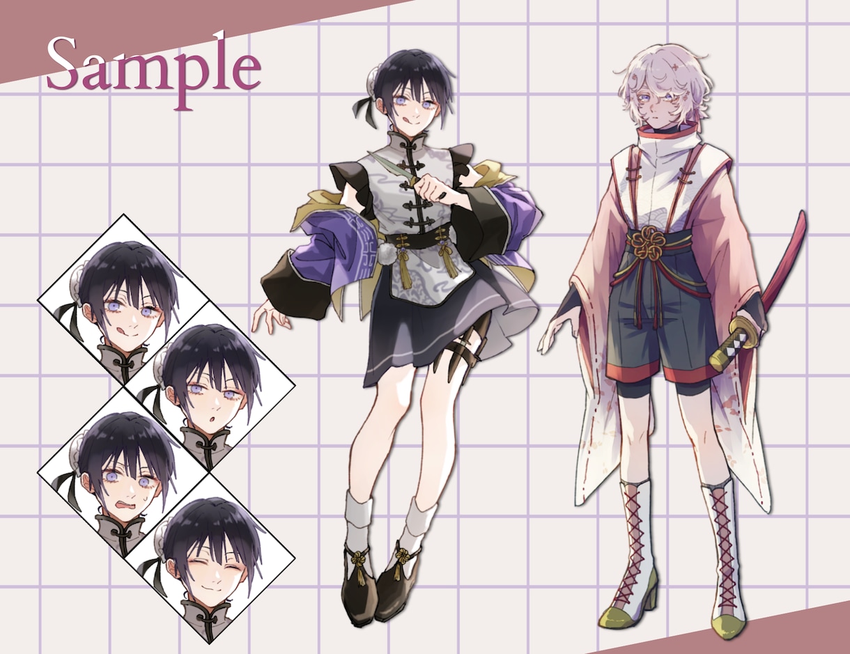 配信、TRPGなどに！立ち絵描きます キャラデザからもOK！表情差分もお任せください！ イメージ6