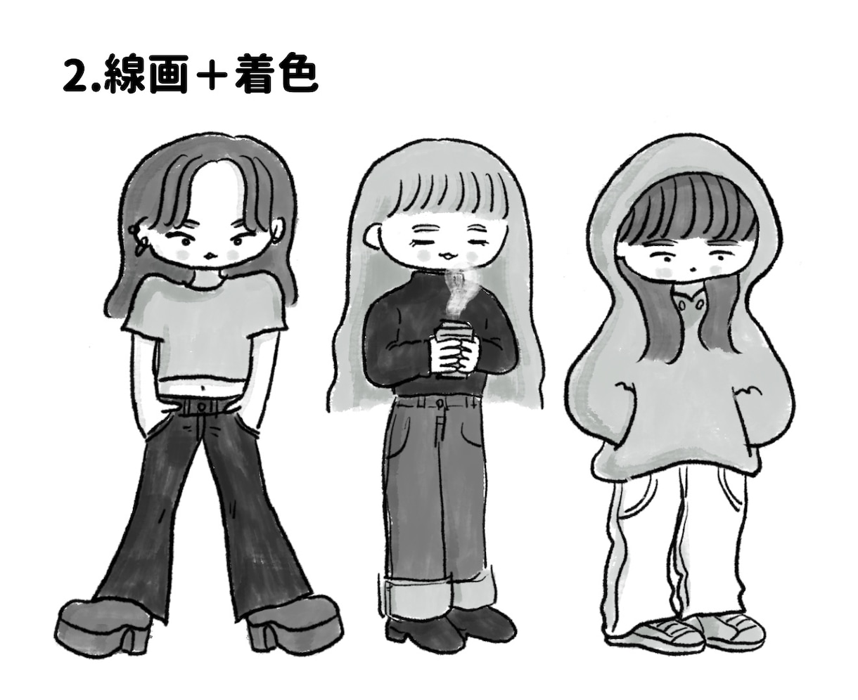 商用OK!シンプルでかわいい人物イラストを描きます アナログ風のやさしいタッチであなただけのイラストを作成します イメージ4
