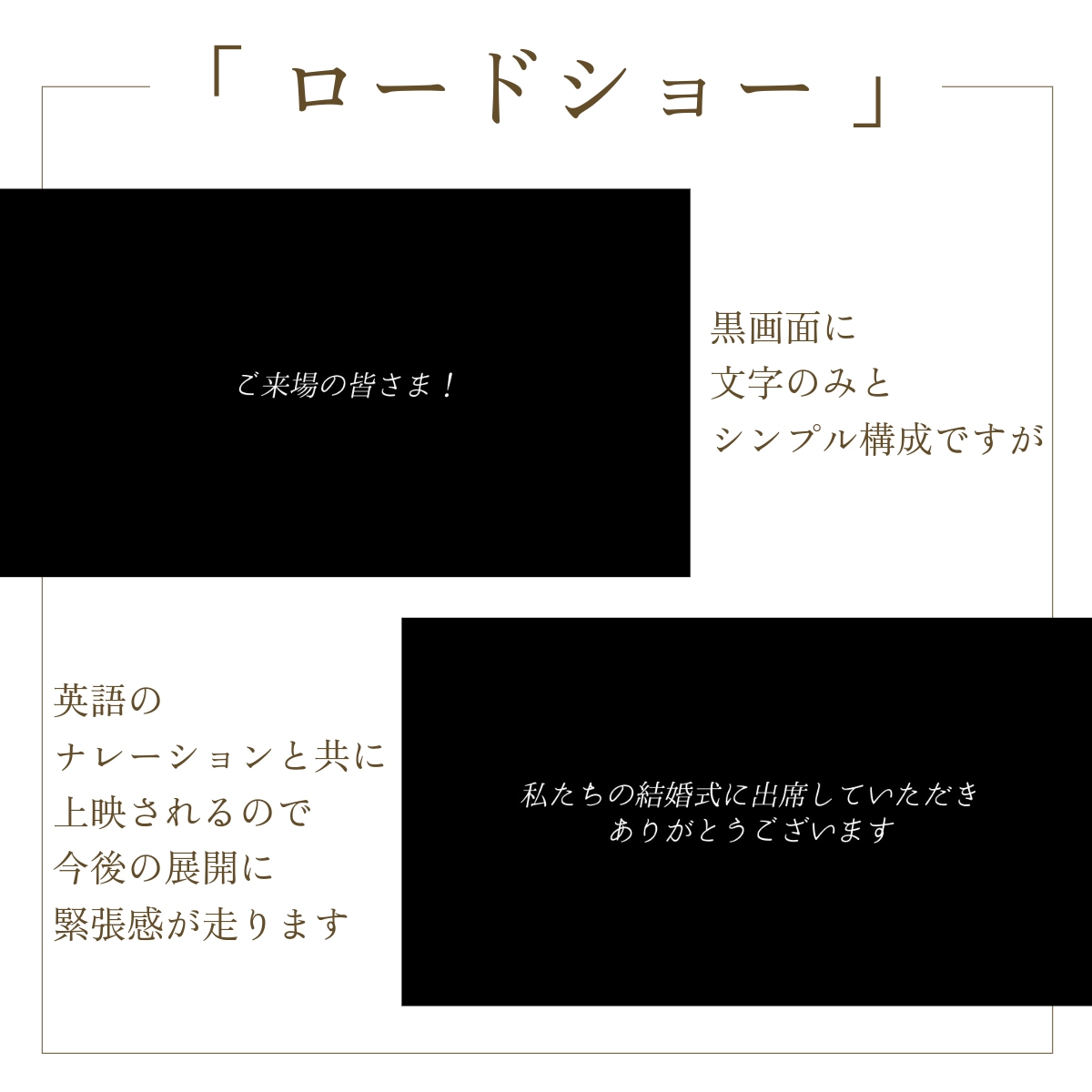 オープニング・ロードショーはゲストを鷲掴みにします 22000組のムービー制作の実績で高クオリティ・低コスト イメージ2