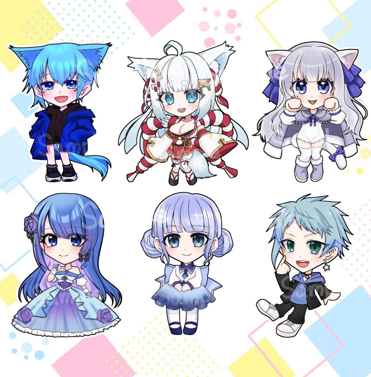 商用利用OK！ミニキャラ・SDキャラお描きします アイコン・YouTube・Vtuber・グッズイラストに！ イメージ3