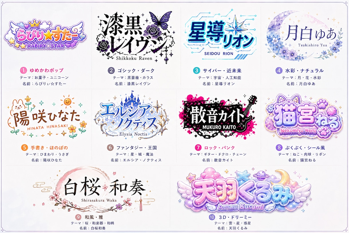 VTuber様向けに印象に残るロゴを制作をします 【丸投げ大歓迎】気軽にお願いしてください♪ イメージ1