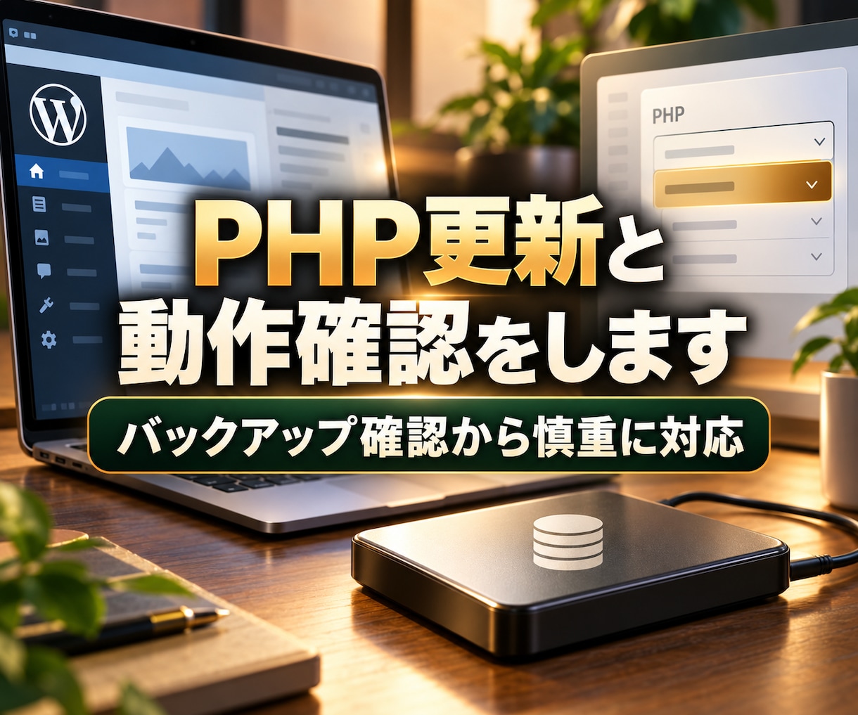 PHP更新と脆弱性対応します バックアップ確認から更新後の動作確認まで イメージ1