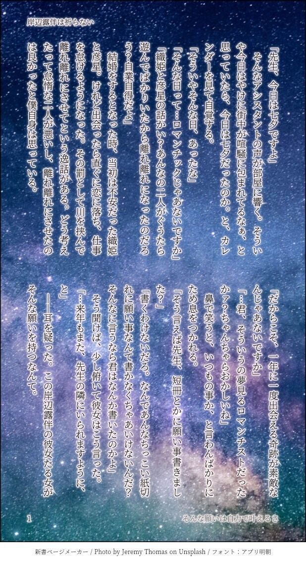 夢小説、創作小説お描き致します BL、NL、GL、OK！シチュに応じたお話を提供致します。 イメージ5