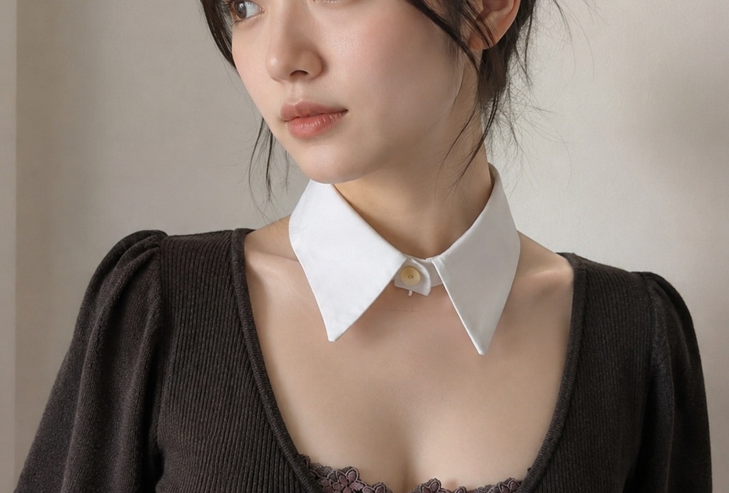 付け衿作りたいけど型紙が。シャツ衿型紙あります アイデア次第で自分だけの台衿の付きの本格付け衿ができます。 イメージ1