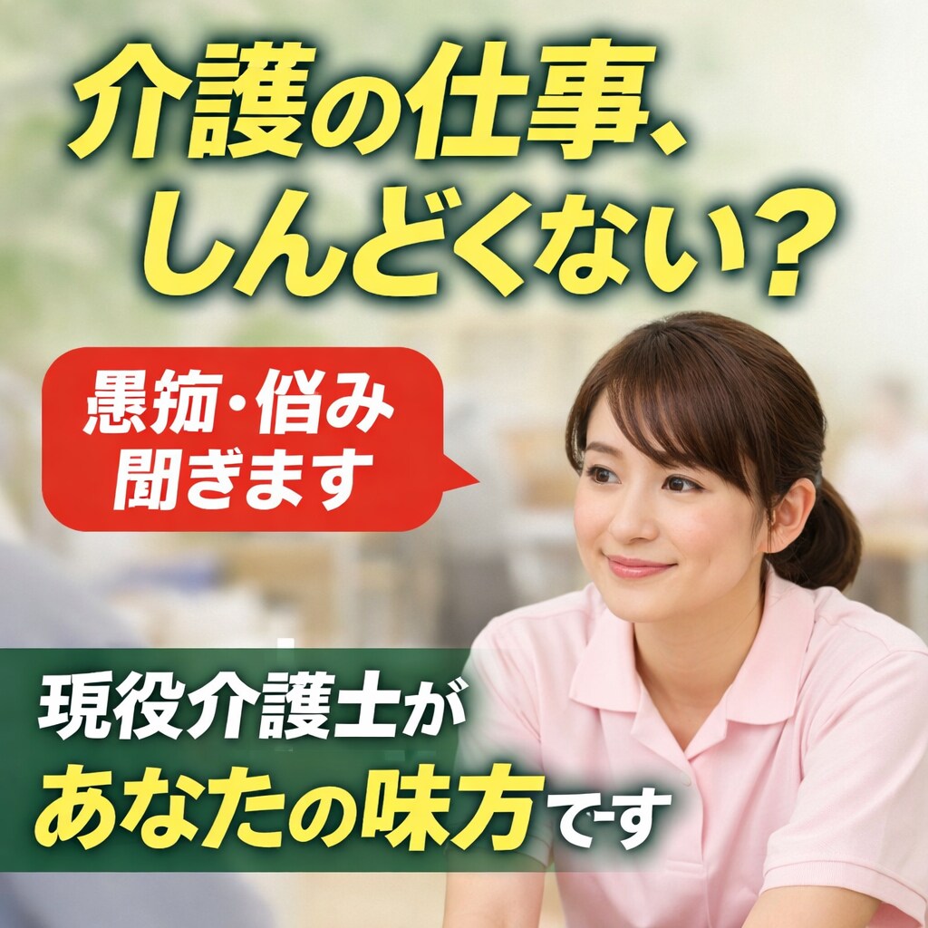 現役介護が仕事の悩み・人間関係・愚痴、聞きます 介護の仕事、ひとりで抱えていませんか？ イメージ1
