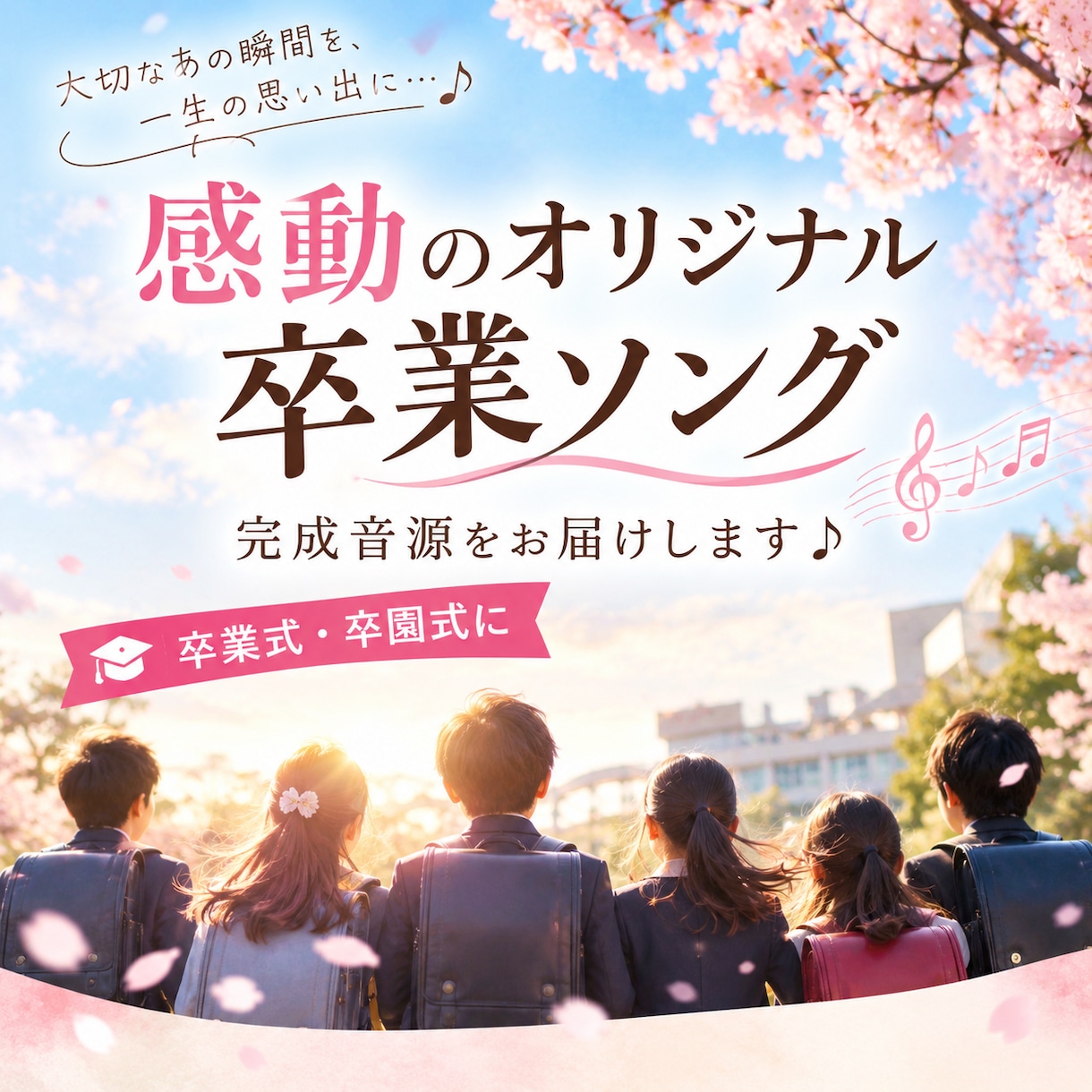 オリジナル卒業ソング（完成版）をお届けします 大切な卒業の日に、心に残るオリジナルソングを♪ イメージ1