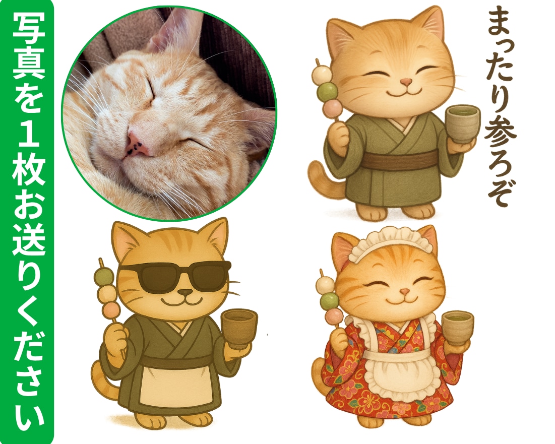 猫ちゃん、わんちゃんのLINEスタンプ作成します 写真を1枚送るだけ。ペットの似顔絵スタンプ8個♡商標利用可 イメージ5