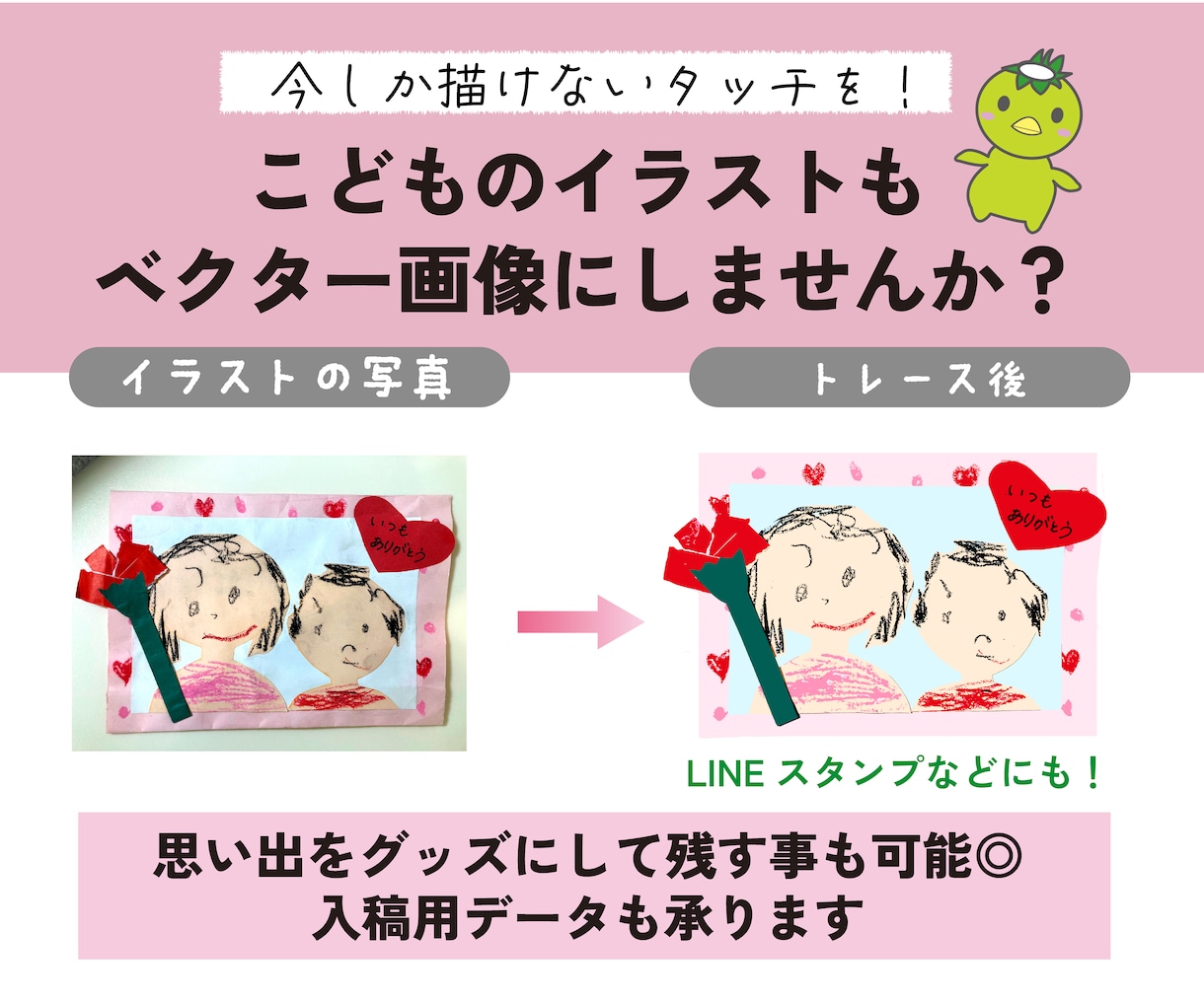 迅速丁寧！画像ファイルをAIデータにトレースします 画像、イラストからロゴまで、クオリティを重視したトレース。 イメージ3