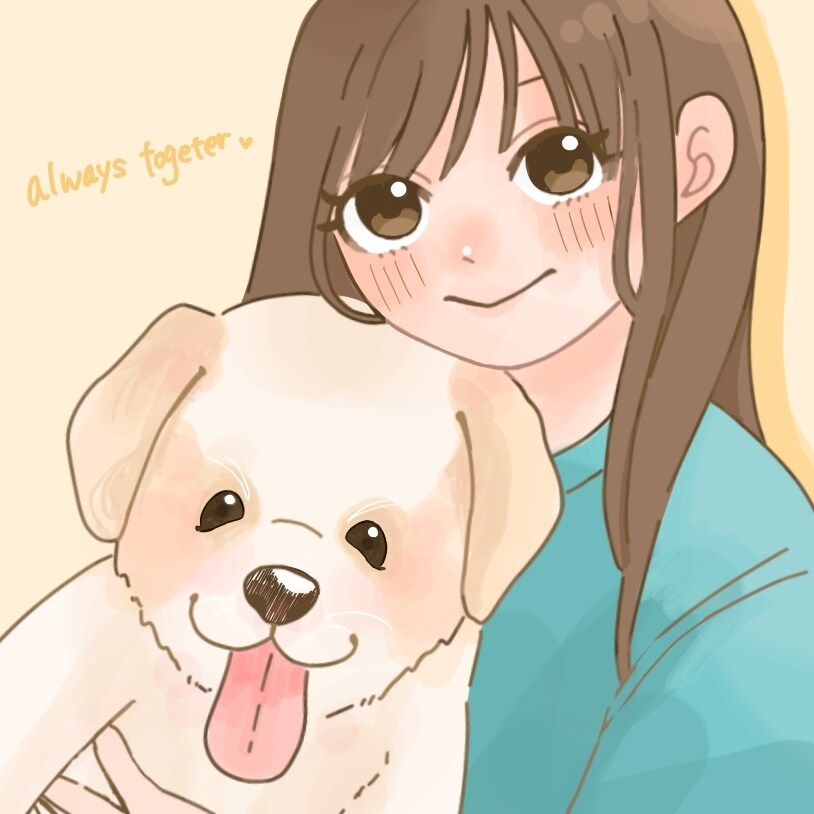 愛犬とあなたのイラストをお描きします かわいい愛犬との２ショットイラストはいかがですか？ イメージ3