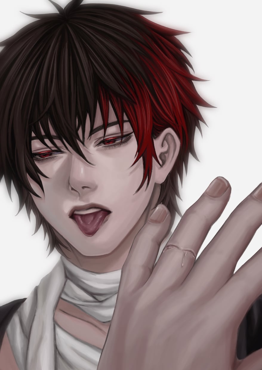 印象的な表情と光で魅せるキャライラストを描きます 美しい質感にこだわったキャラクターの雰囲気を大切にした一枚絵 イメージ3