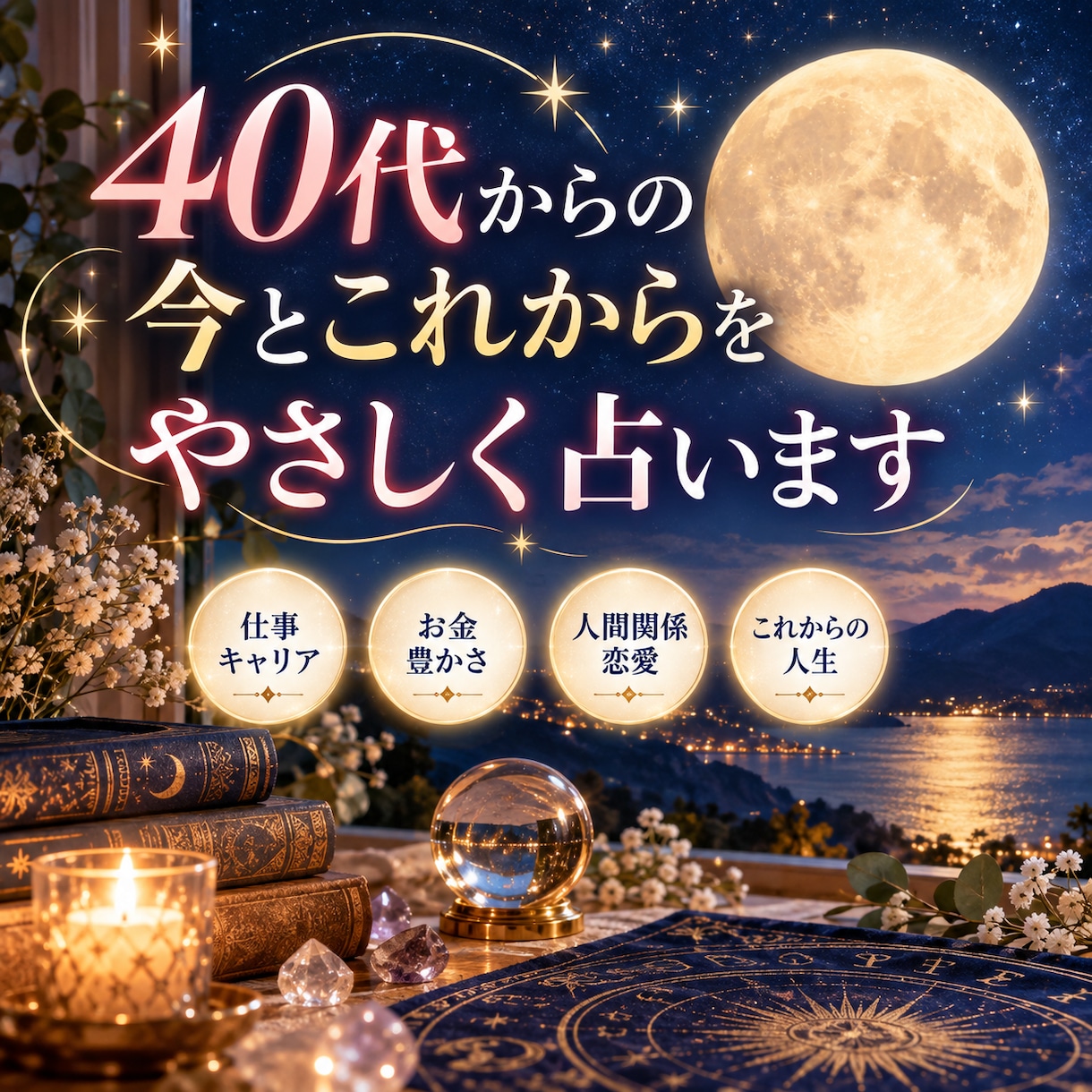 40代からの今とこれからをやさしく占いますます 仕事・お金・人間関係、今のあなたを総合鑑定 イメージ1