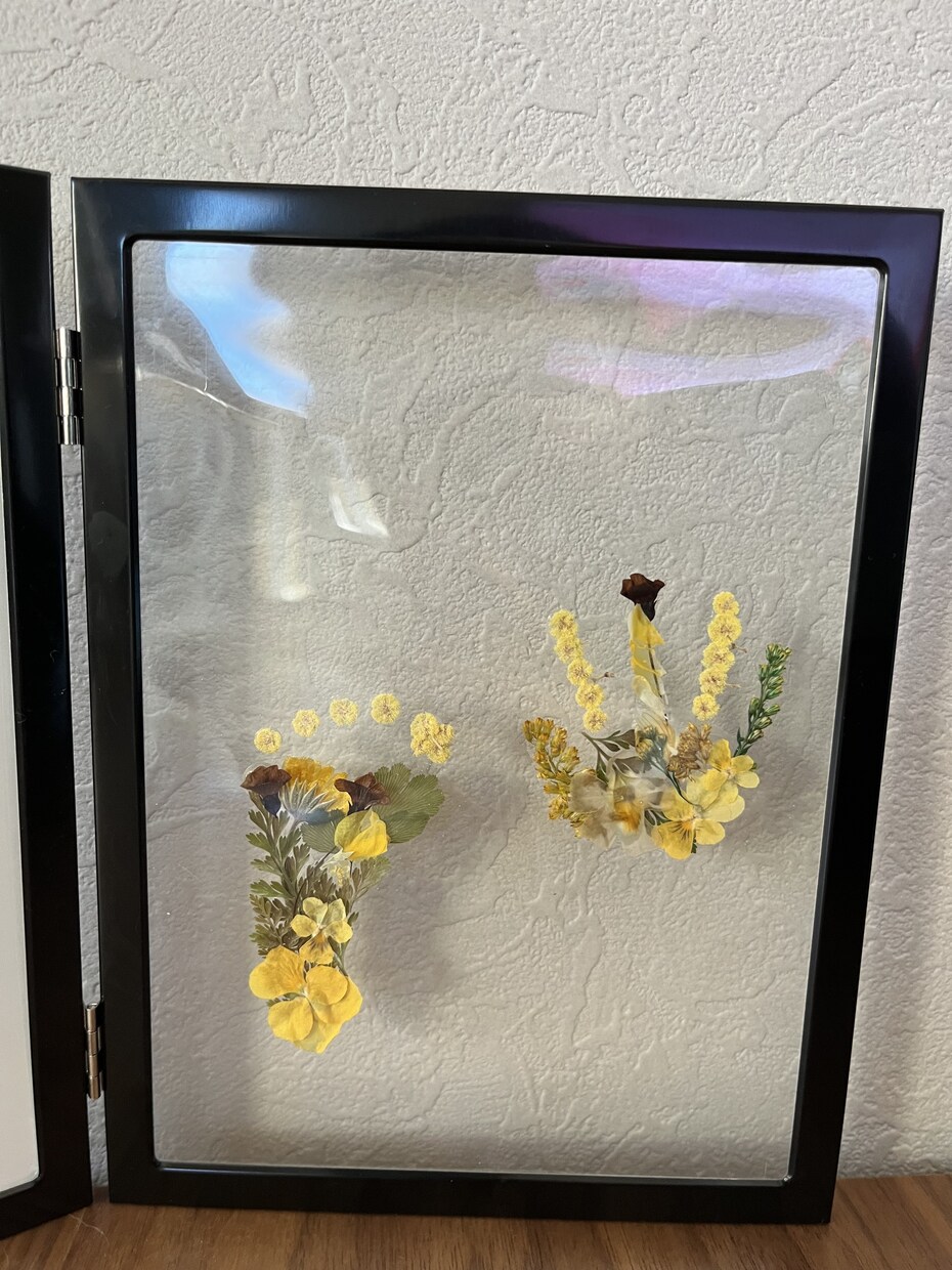 手形足形フラワーアート自分で作れるキット送ります ご自宅で作れる押花アートのキット、作成方法をお送りします イメージ3