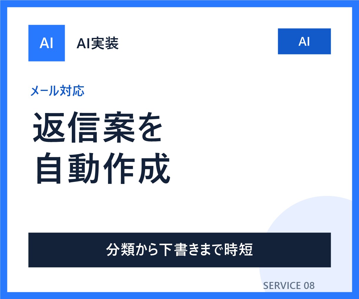 問い合わせ分類と返信案作成をAIで自動化します メール確認と下書き作成の時間を減らします イメージ1
