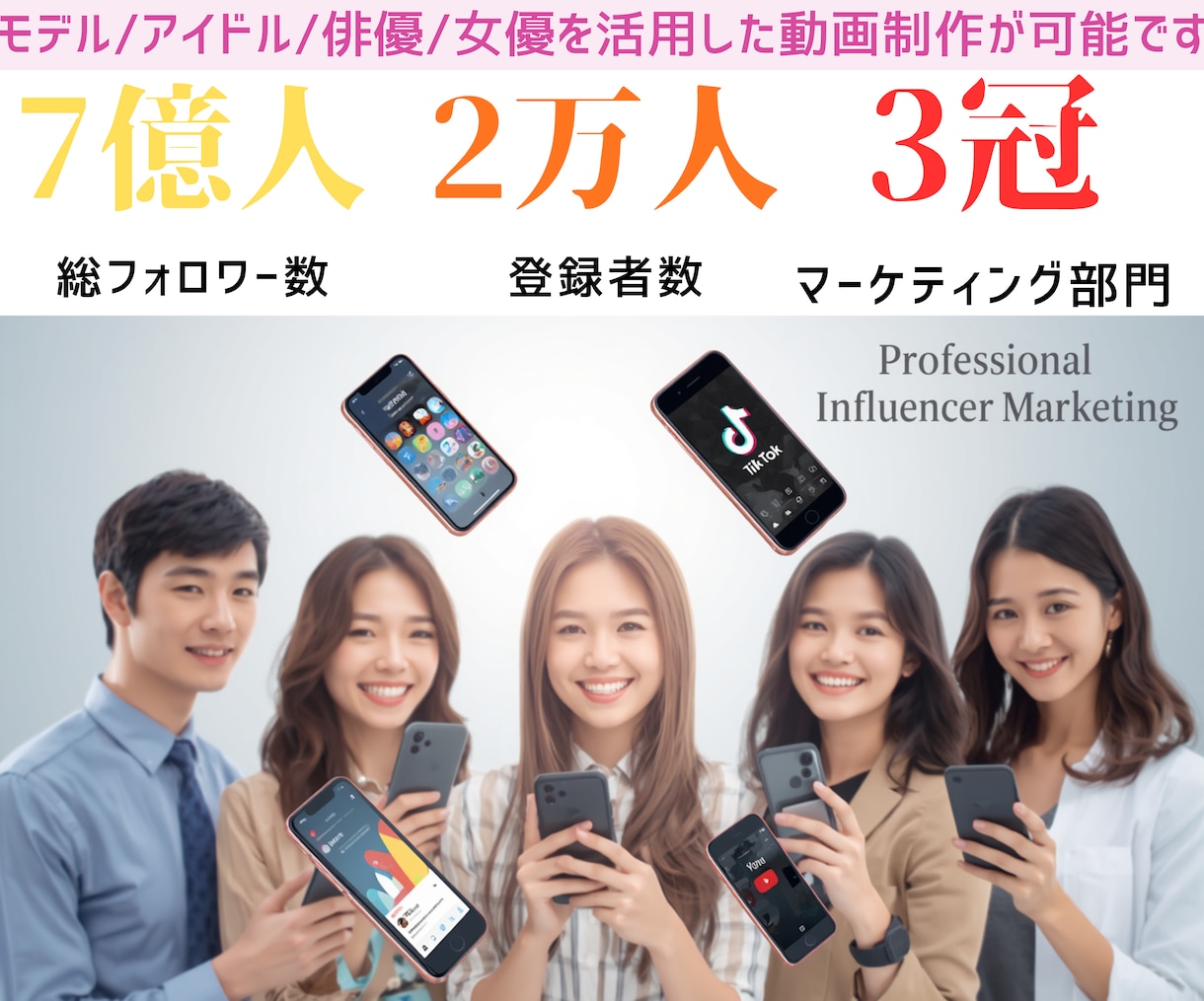 7億強のモデルを活用した高品質PR動画制作致します OPEN記念20名限定/1000万再生動画・大手企業多数実績 イメージ1