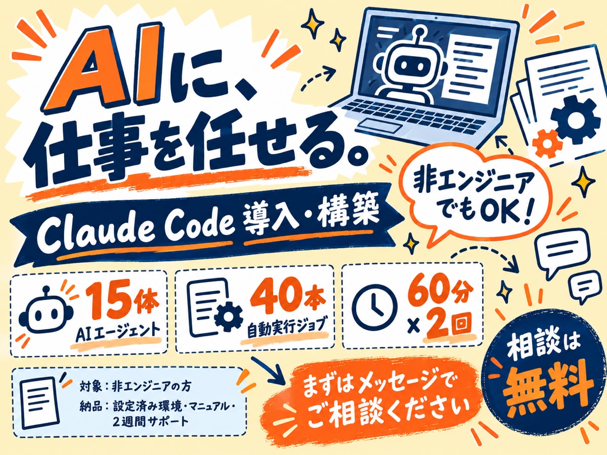 Claude Codeで欲しい自動化を形にします 経理も議事録もAIに任せている会社が、直接お作りします イメージ1