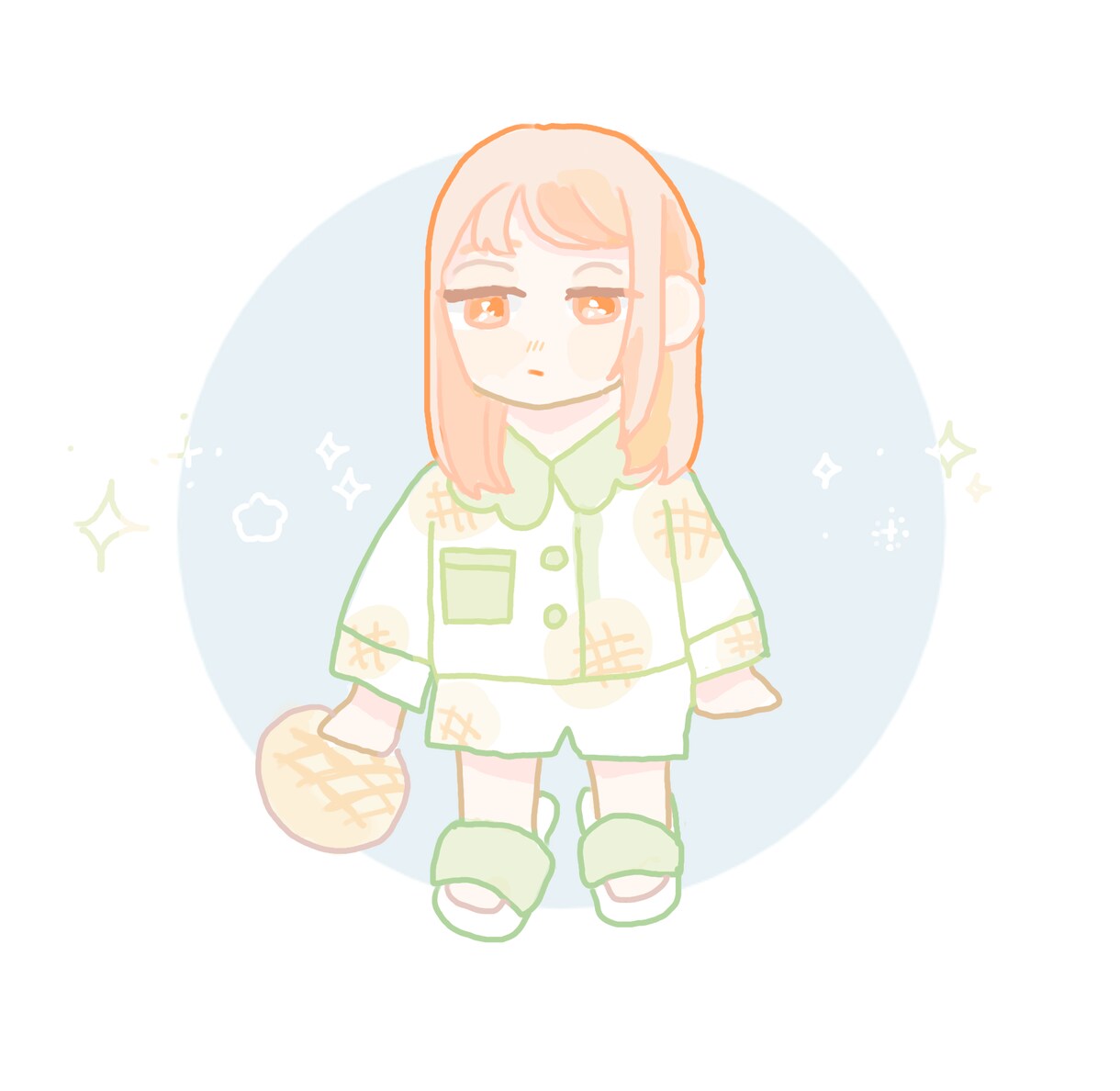 ころんとしたかわいいミニキャラをお描きします ほんわかカラフルな約3頭身の女の子 イメージ5