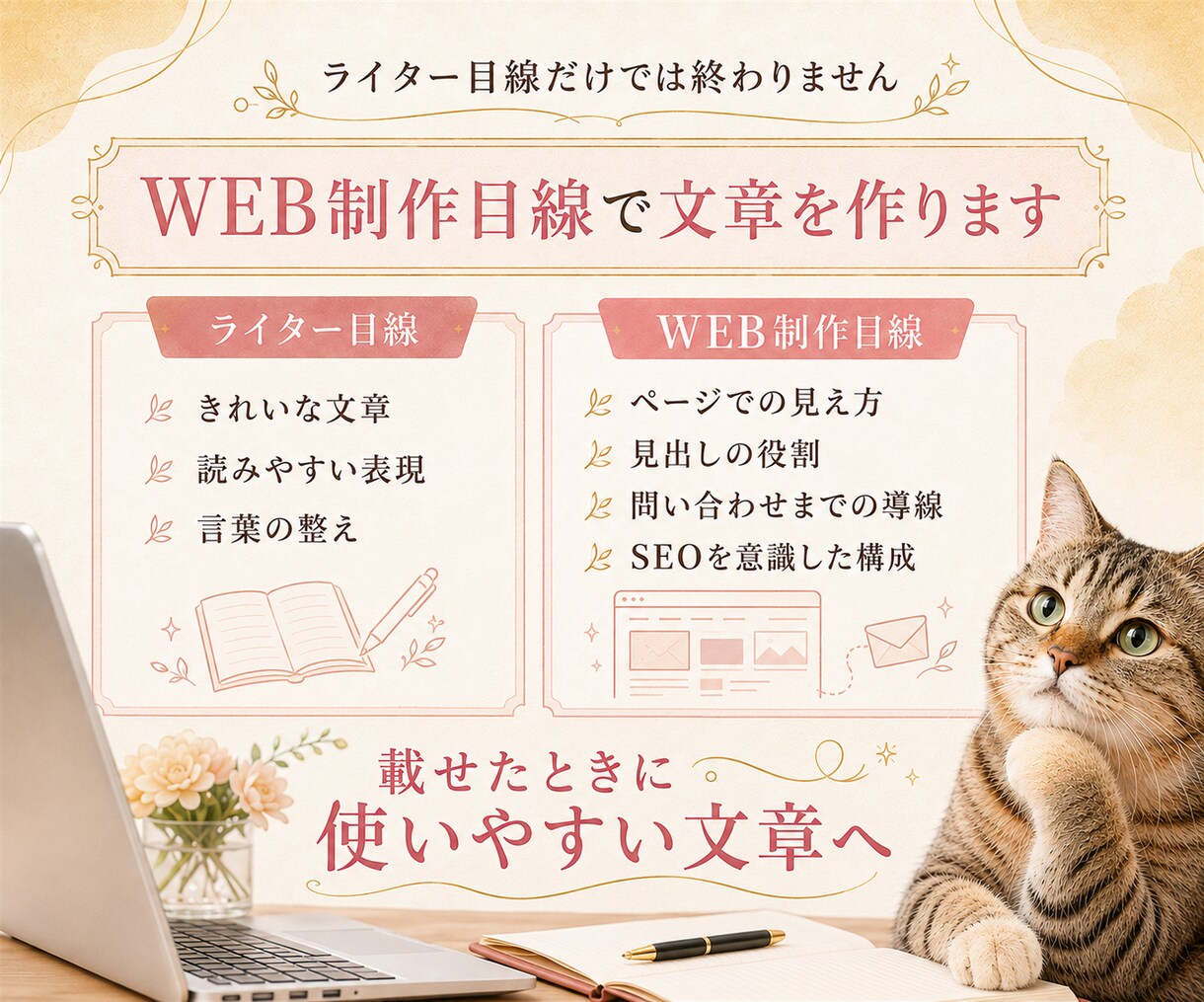 想いに寄り添うホームページ文章を作ります SEO目線で文章とキャッチコピーまで整えます イメージ6