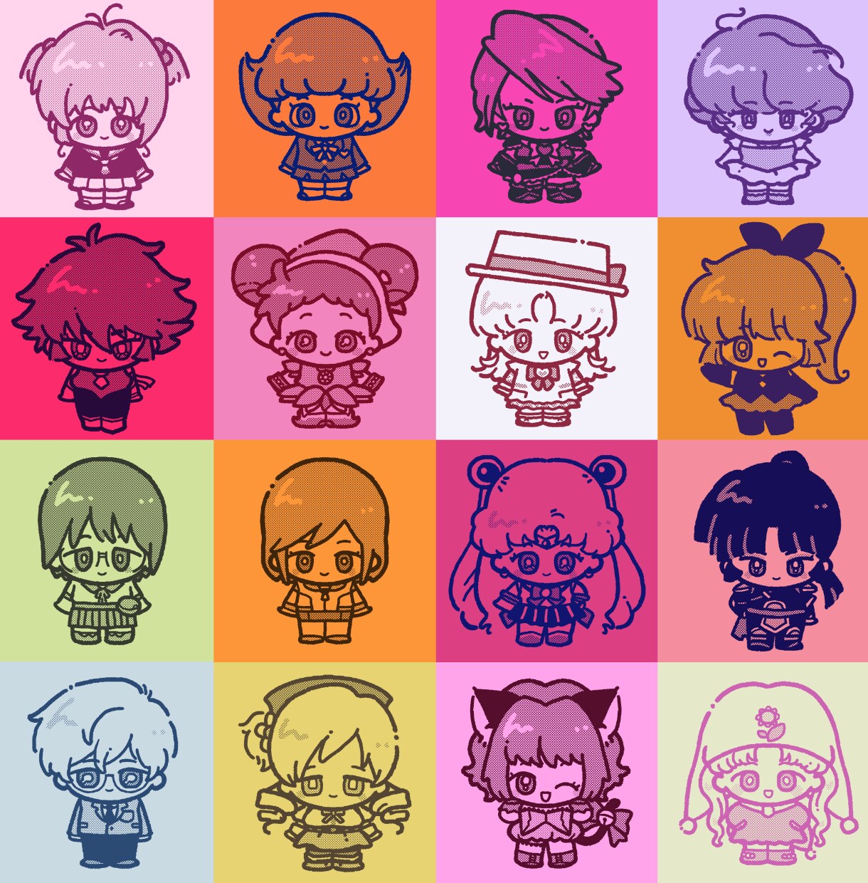 レトロなミニキャライラスト描きます アイコンやグッズに使えるイラストを描きます！ イメージ2