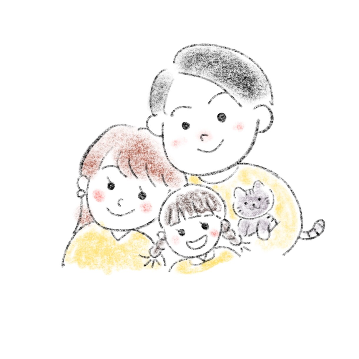 ゆるっとした人物画を描きます ほっとする、ゆるいタッチのイラスト イメージ1