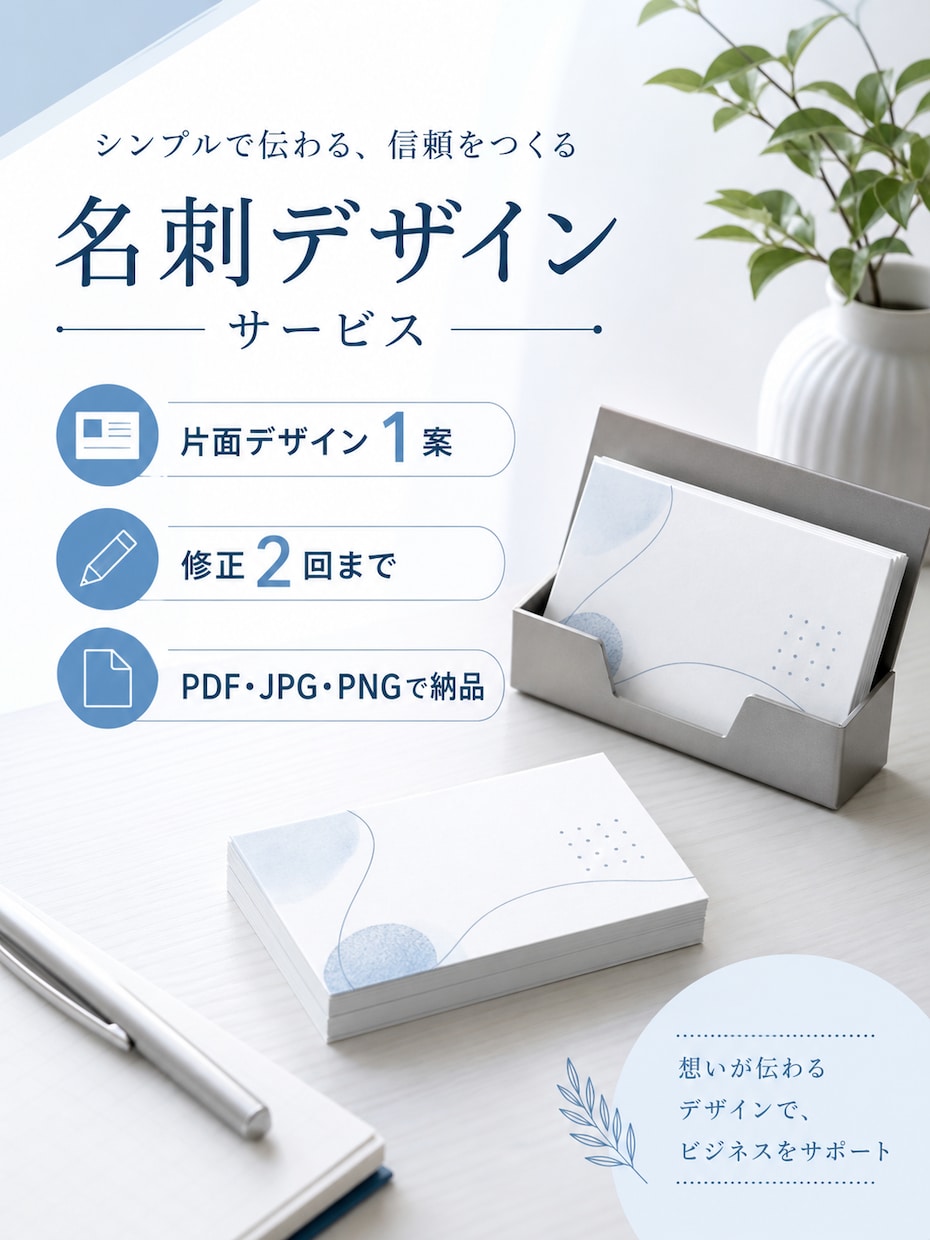 名刺・ショップカードを丁寧にデザインします 用途や相手に合わせ見やすく整えます イメージ1