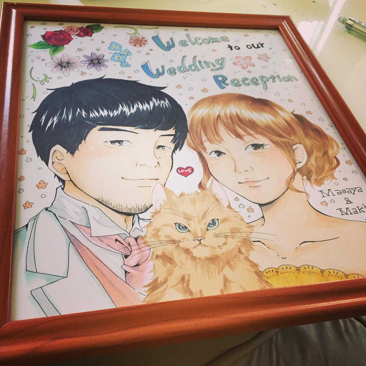 似顔絵描きます 結婚の記念、お子さん誕生の記念に!大色紙から、小色紙まで イメージ1