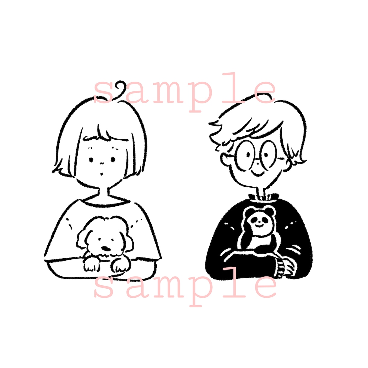 シンプル＆ほっこり♡アイコンイラストお描きします ♥SNSなどにぴったり！♥お気に入りの1枚を制作します♪ イメージ4