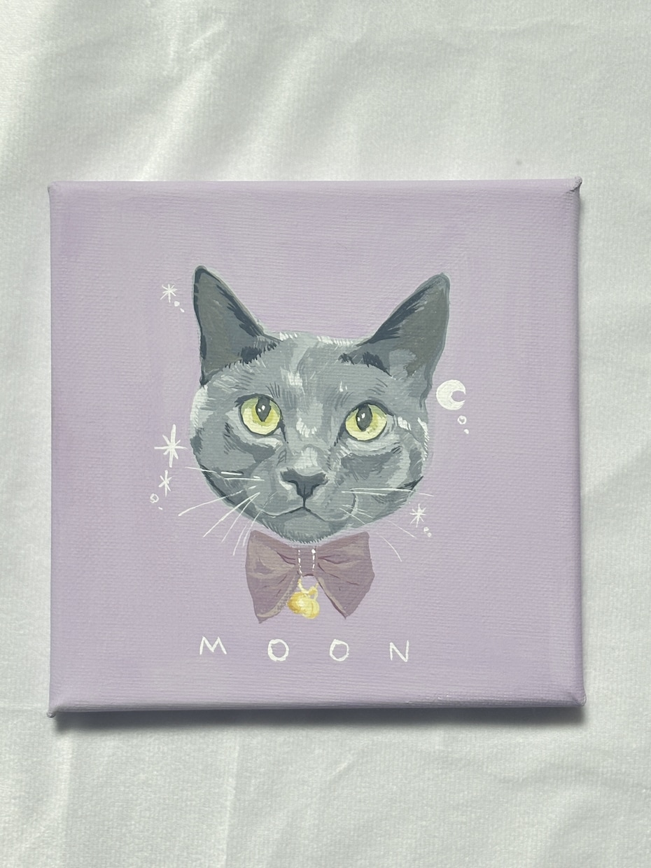 大切な愛猫を、アクリル絵の具で丁寧に描きます インテリアやプレゼントにぴったりです♡【送料無料】 イメージ2