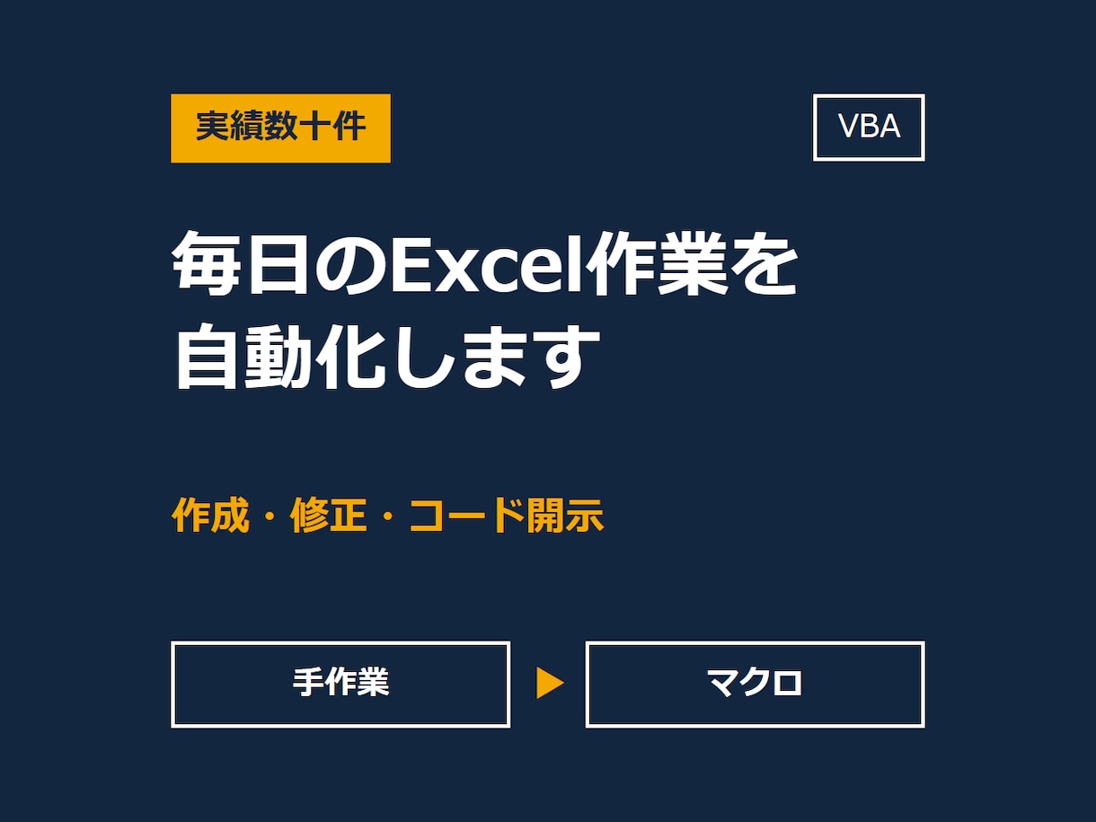 実績数十件|VBAマクロを作成します Excel作業の自動化・既存マクロの修正|コード開示 イメージ1