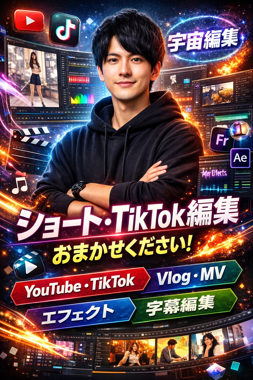 2件同時受注可｜TikTokなど動画編集します 初めての方でもイメージ通りになるよう丁寧にヒアリングします イメージ1