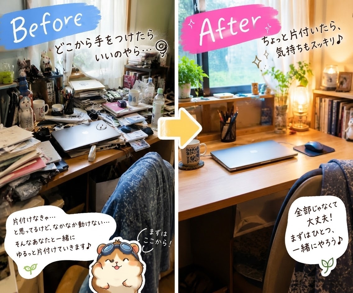片付けなきゃにゆるっと90分伴走します いつかやらなきゃをゆるっと一緒に無理なく始めませんか？ イメージ2