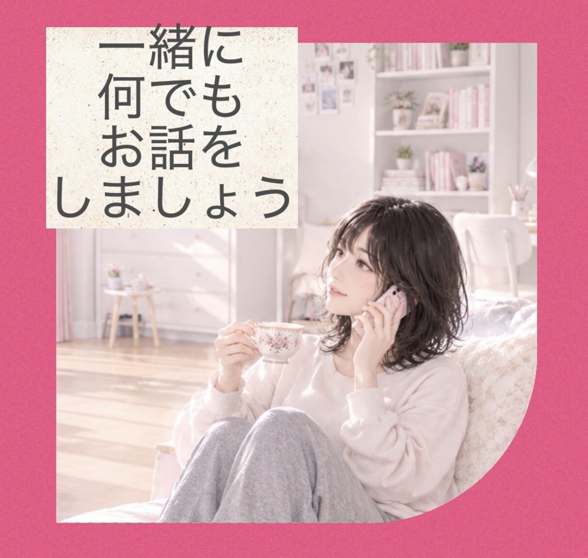 何でもおしゃべり出来ます 。女性、ただ話したい方も大歓迎☆愚痴 恋バナ 雑談 イメージ1