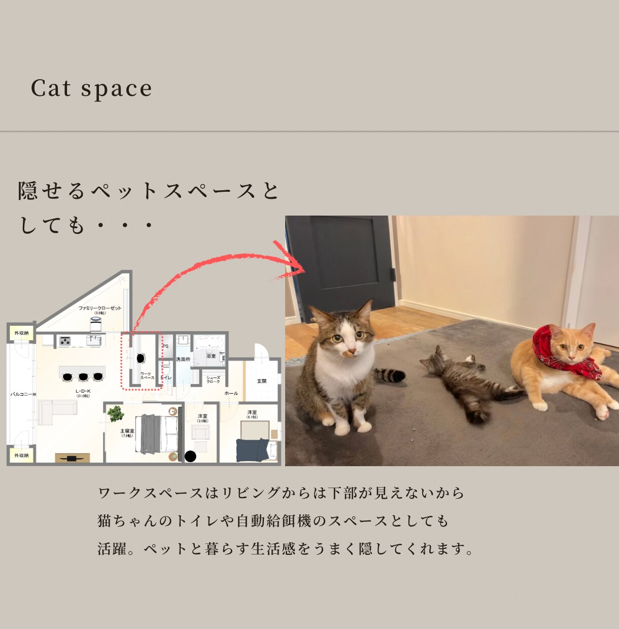 中古リノベーションの間取を提案します 家事動線にこだわり子供とペットと暮らす間取をつくります♪ イメージ6