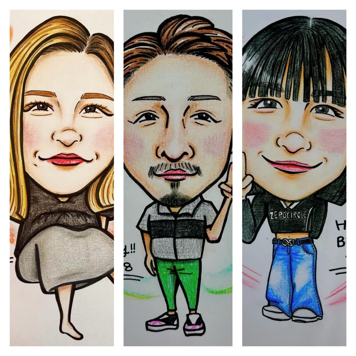 ポップで可愛い似顔絵を手描きで描きます 小色紙購入画面です。早い発送、可愛く丁寧にな似顔絵をギフトに イメージ1