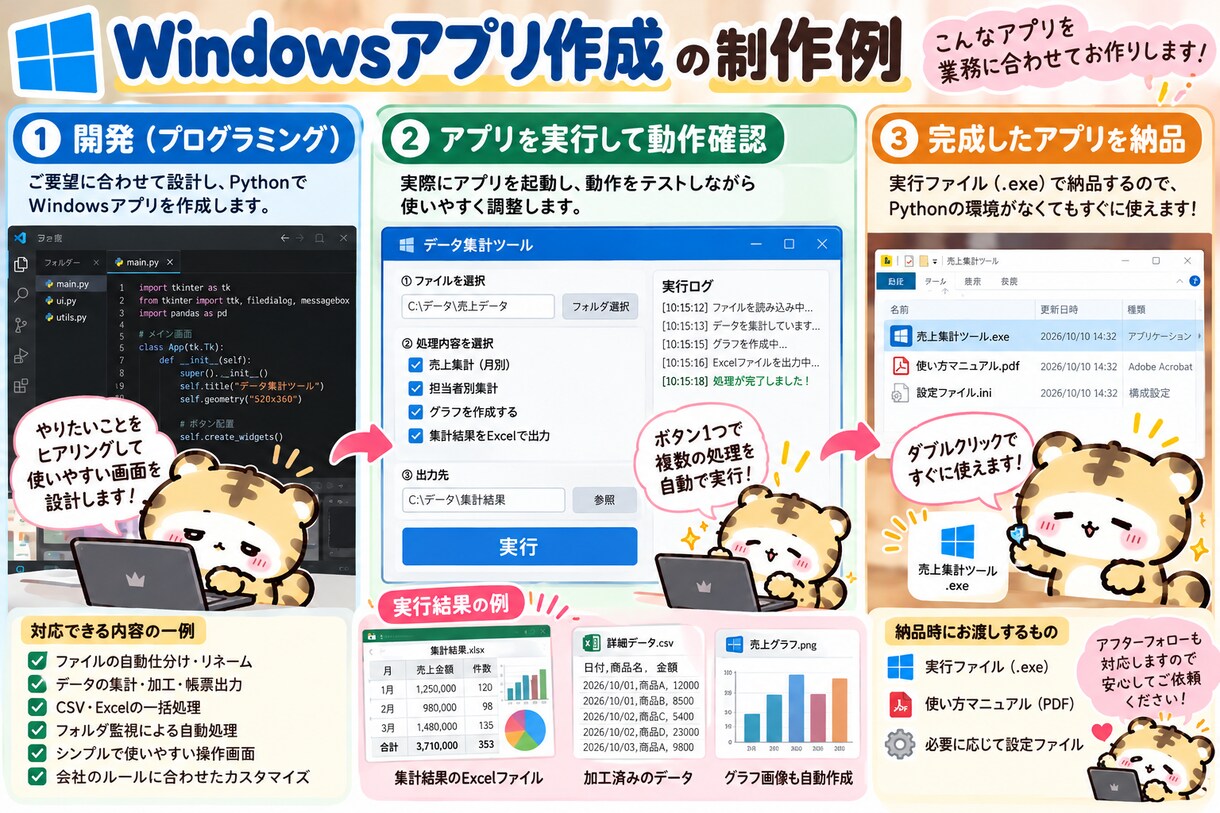 初依頼受付中　Excelマクロ・アプリ作成します 初依頼受付中です。エクセルマクロ・アプリで効率化します！ イメージ3