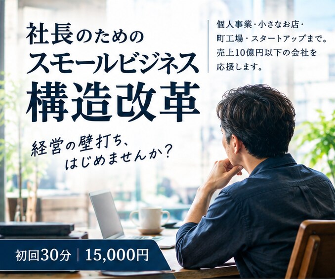 社長殿！スモールビジネスの構造改革を一緒に考えます 売上だけでは解決しない経営課題を構造から整理 イメージ4