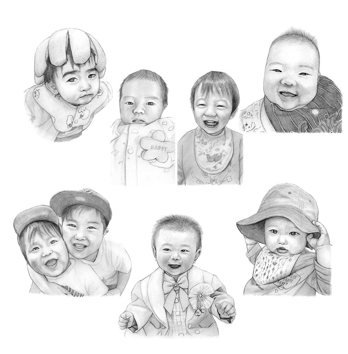リアル　鉛筆画｜写真からモノクロ似顔絵描きます 飾りたくなる一枚を、手描きで。 イメージ8