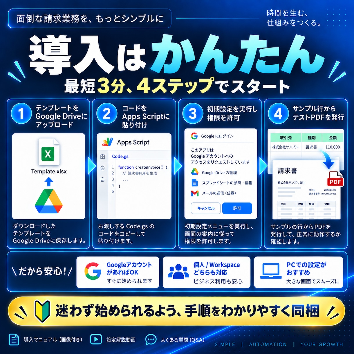 請求書・見積書のPDF作成を自動化します 入力からPDF保存までワンクリック！毎月の帳票作成をラクに イメージ5