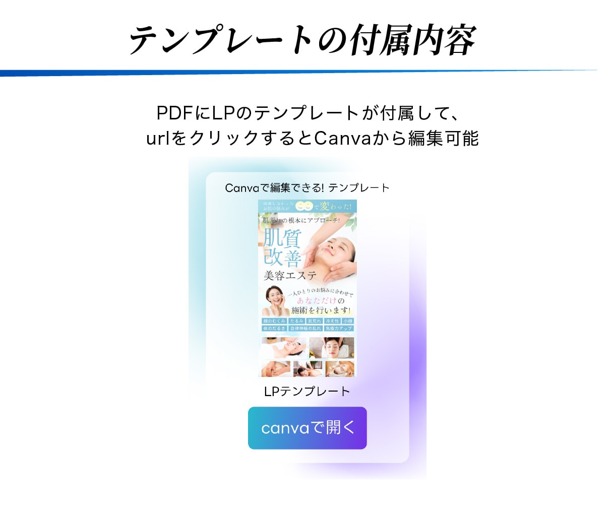 CanvaのLPテンプレートを販売します モバイルファーストLP・自由に編集可能(エステver) イメージ3